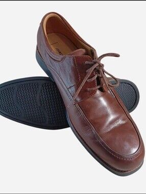 Johnston & Murphy Samford Brown Leather Moc Toe  Dress Shoe Men's 12M